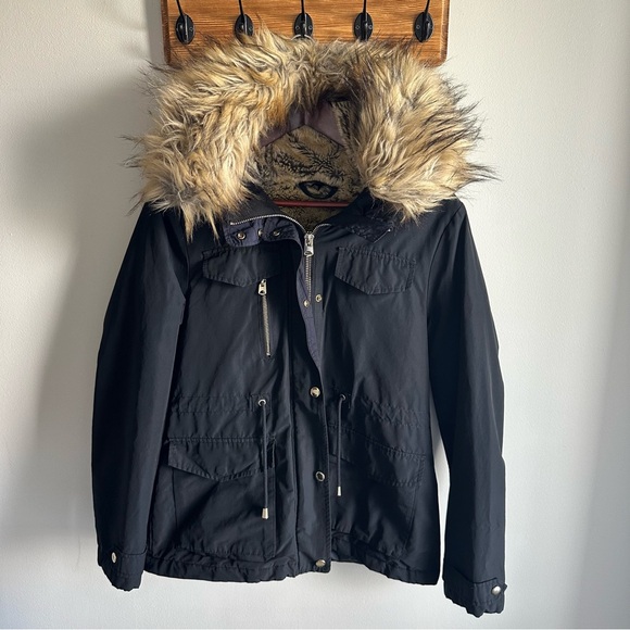 topshop faux fur hooded parka - Picture 1 of 8